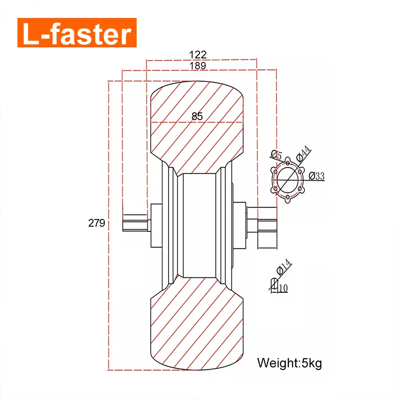 L-snelle 48 V 1000 W Borstelloze Hub Motor 11 Inch Off Road Band Voor Mountain Elektrische Scooter fiets