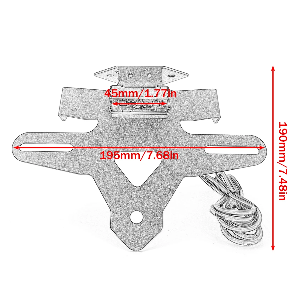 ل TR شارع الثلاثي 765 R/RS 2020 2021 2022 2023 2024 2025 دراجة نارية لوحة ترخيص قوس مع لوحة ضوء
