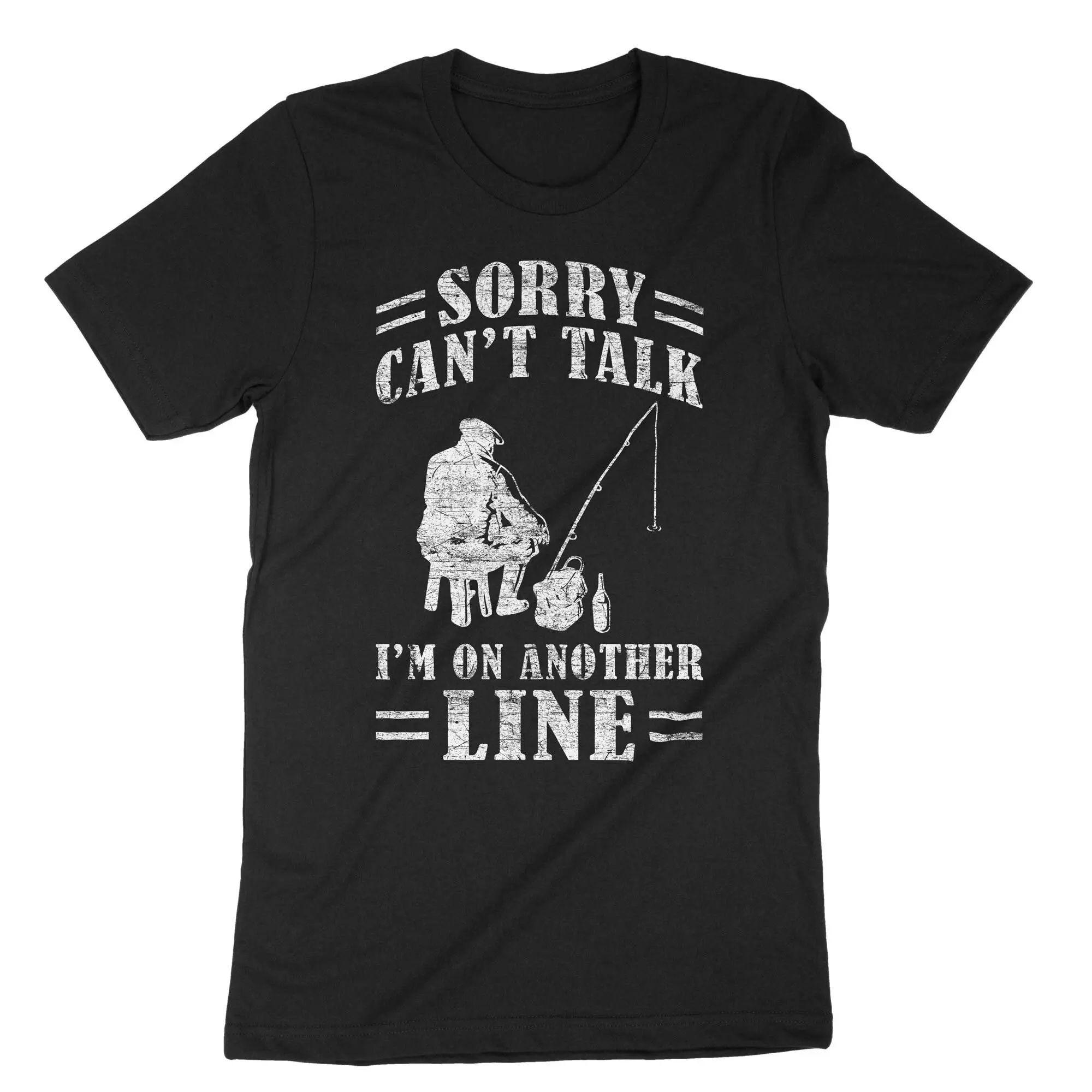 Sorry Can't Talk I'm On Another Line Funny Fishing T Shirt Angler Trout