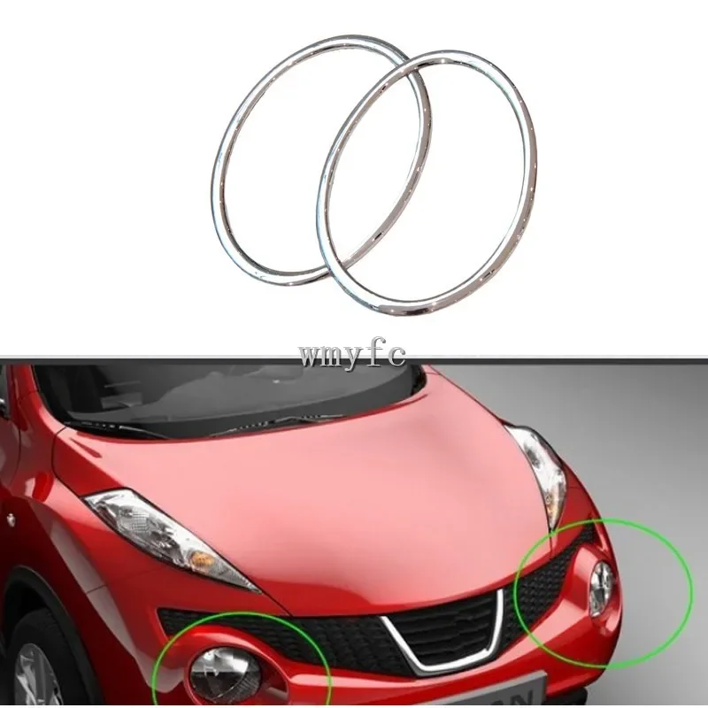 For Nissan Juke 2010-2014 Car Styling Head Lamp Front Bumper Headlight Ring Trim Cover Abs Chrome Auto Accessories 2pcs