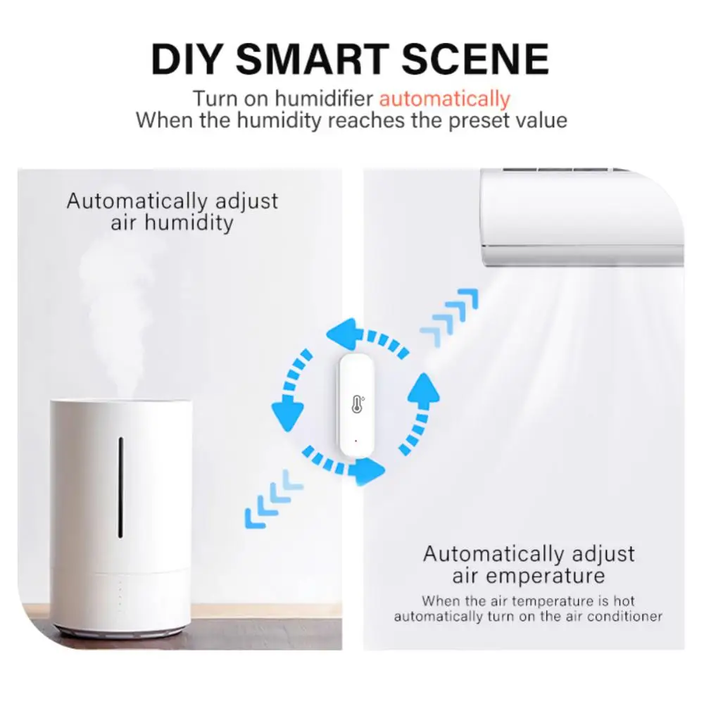 Imagem -02 - Tuya Zigbee Sensor de Temperatura e Umidade Vida Inteligente Monitor Remoto Funciona com Alexa Google Home Tuya Zigbee Hub Precisa