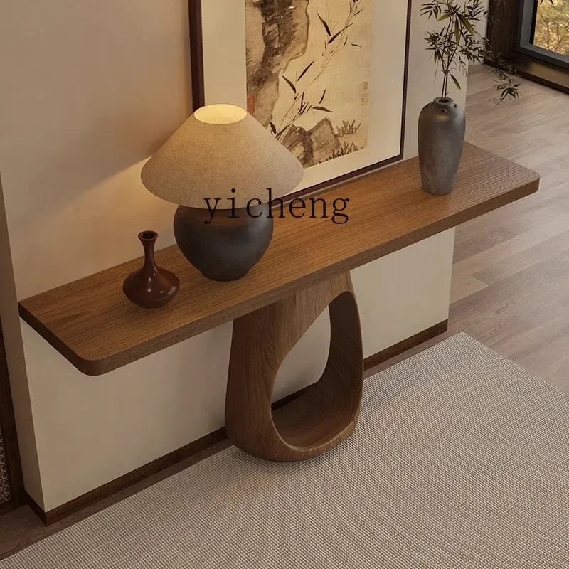 

LX solid wood entrance table Entry entrance platform New Chinese style end view platform