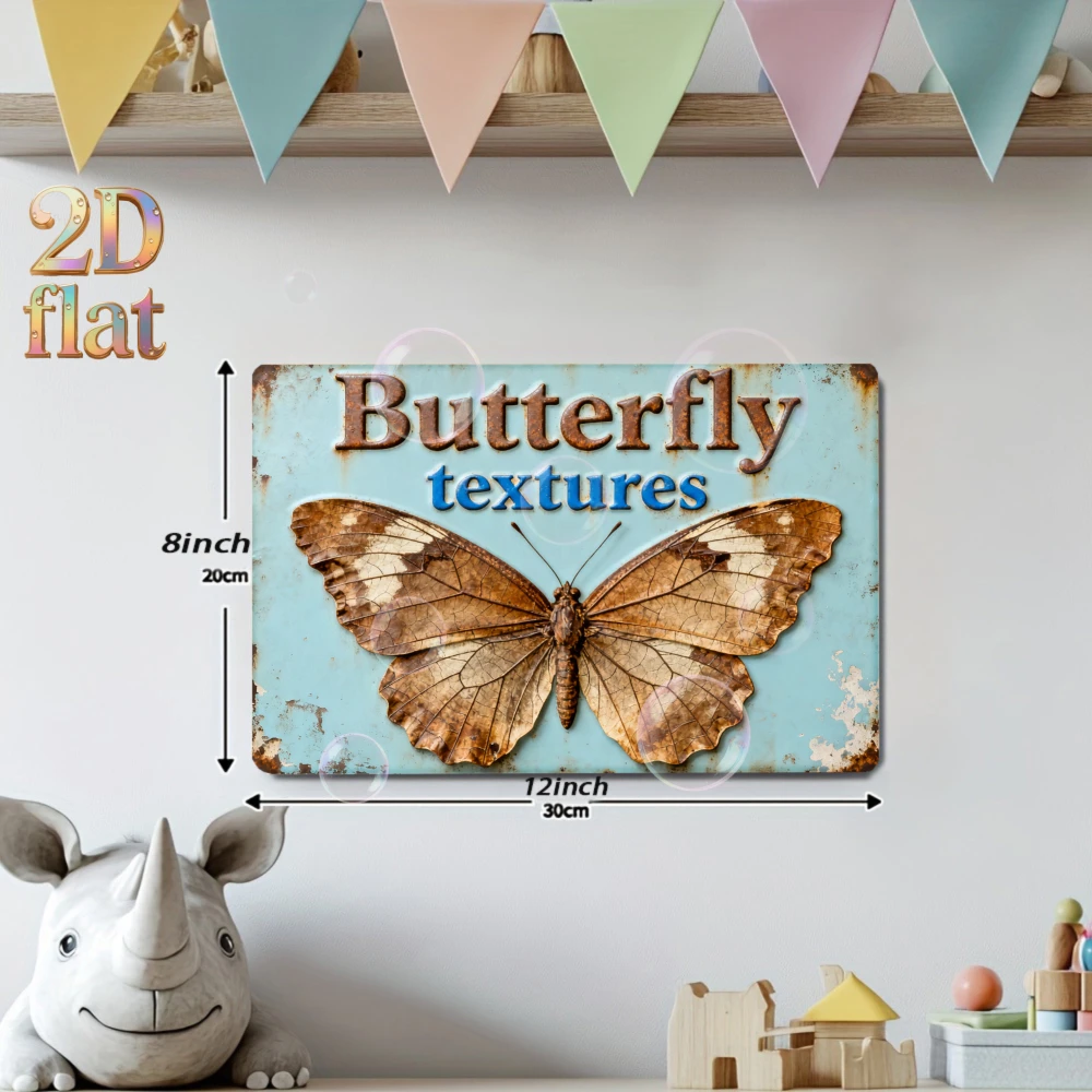 2D flat, Retro metal decorative painting , 8x12 inches ,Home decoration, Christmas atmosphere,daily gifts,  Suitable for Lawn