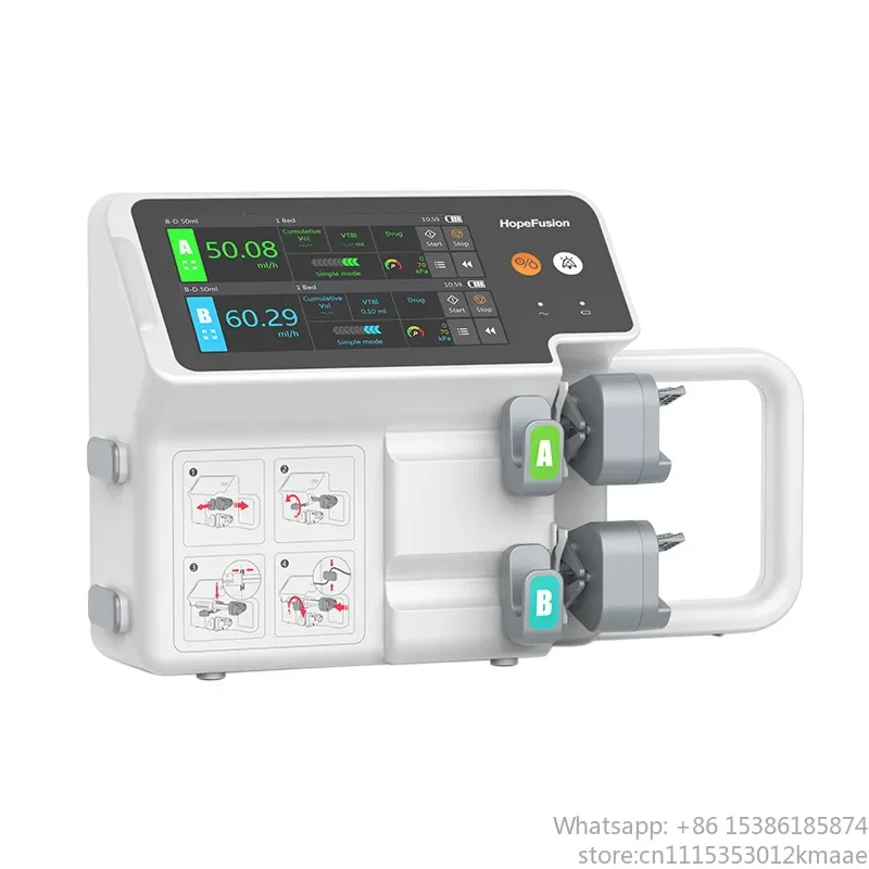 Portable Dual-Channel Veterinary Infusion Syringe Pump – TCI-Compatible Medical Vet Apparatus