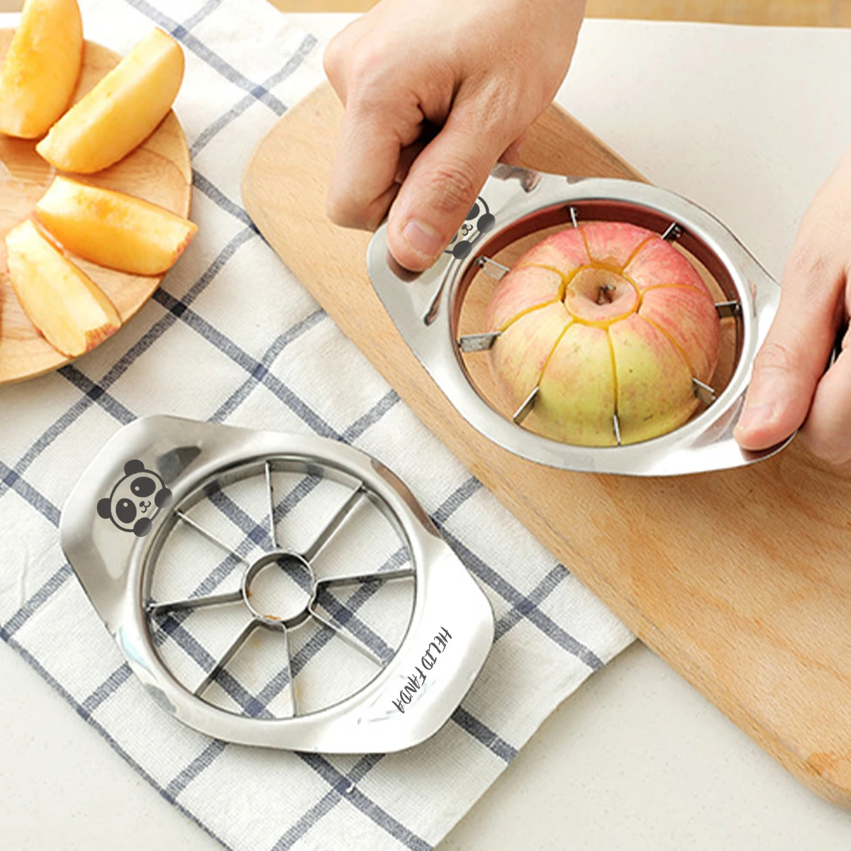 WORTHBUY 304 Stainless Steel Fruit Slicer Apple Cutter 8 Blade Fruit Splitter Apple Corer Pear Peeler Divider Kitchen Gadgets