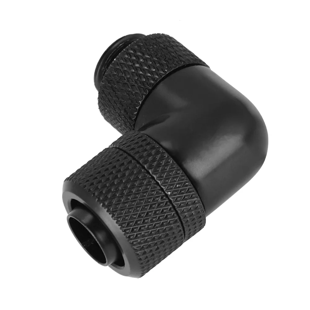 Durable G1/4 Water Cooling Fitting Leak Proof 90° Right Angle Right Angle Elbow Black Thin Tube Fitting PC Cooling System