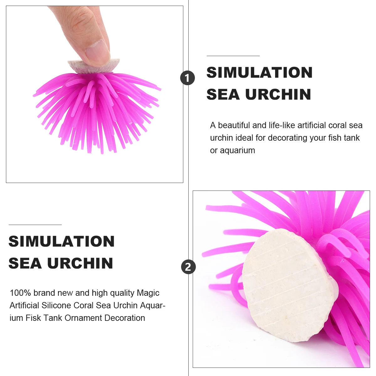 

2 Pieces Purple Artificial Coral Sea Decoration for Fish Tank Aquarium Durable SiliconeAquarium Ornament Pet Supplies