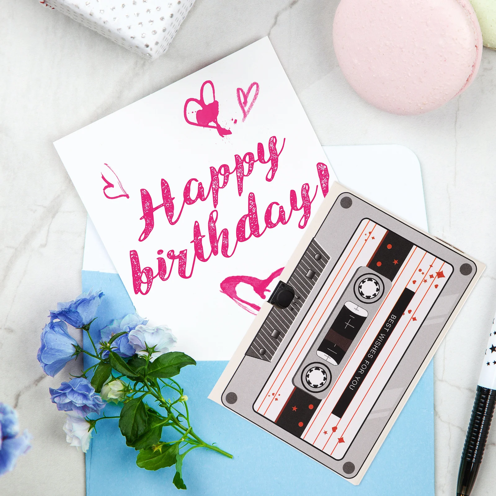 

Musical Card Recordable Sounding Paperboard Greeting Card Fine Workmanship Birthday Blessing Gift for Relatives