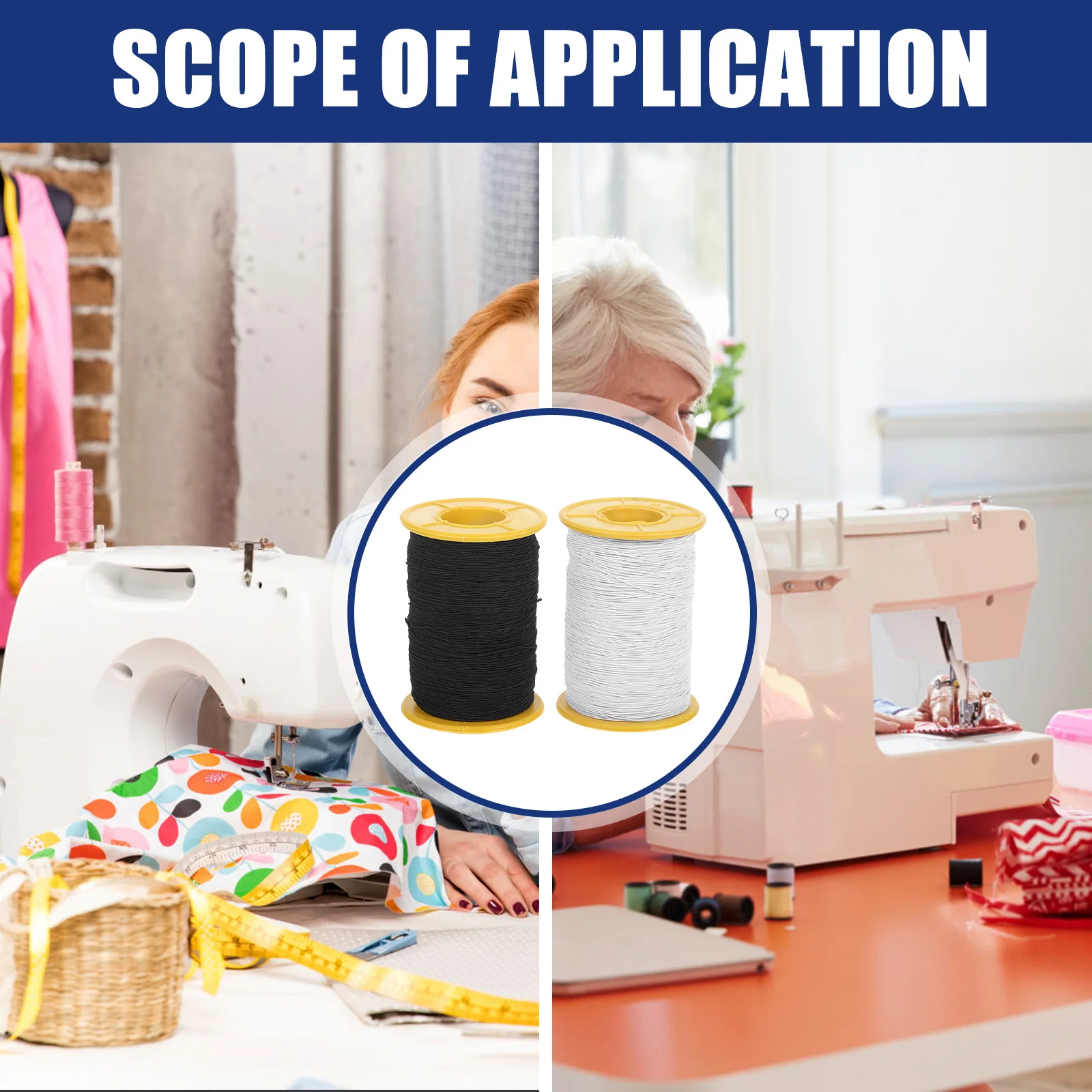 2 لفات 0.5 مللي متر أسود أبيض مطاطا لصنع المجوهرات بسط سلسلة سوار ذاتي الصنع الحرفية الديكور الموضوع الحبل مطاطا الحرفية الحبل