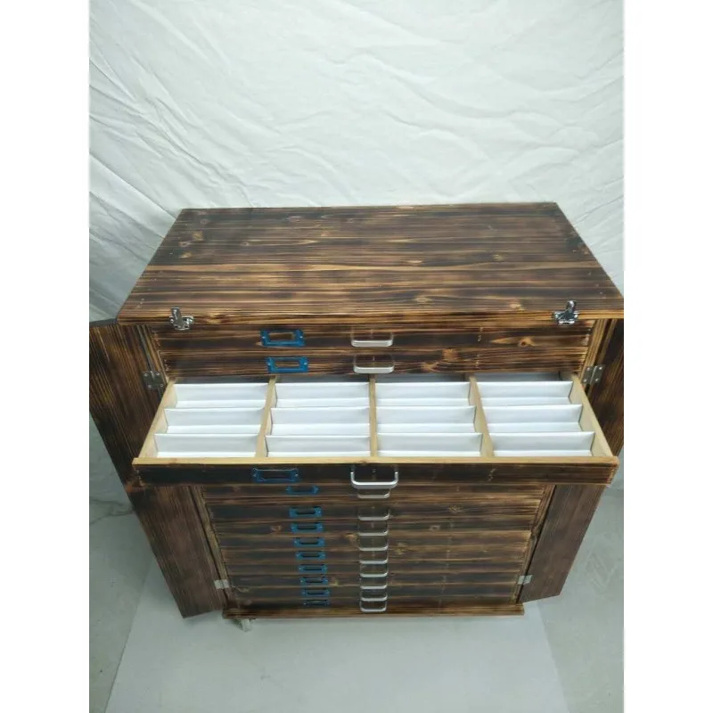 Large-capacity storage Solid wood glasses display case with password lock Optical frame display cabinet