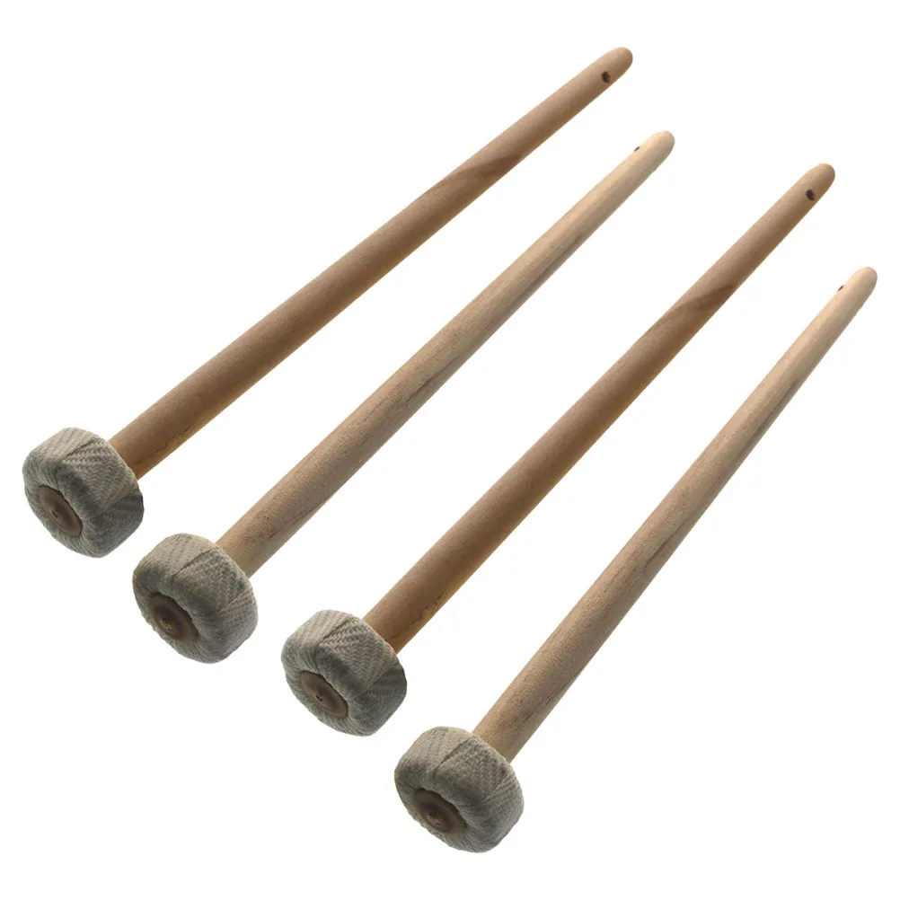 

4pcs Gong Mallets Percussion Drumsticks Chinese Traditional Instrument Hammers Wood Cotton Linen Handle For Gong Drum