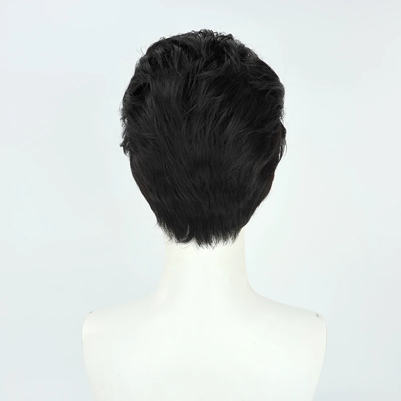 Spiel Genshin Impact Cosplay Liben Perücke NPC Liben Slicked Back Kurze schwarze Haare Halloween Party Rollenspiel Perücken