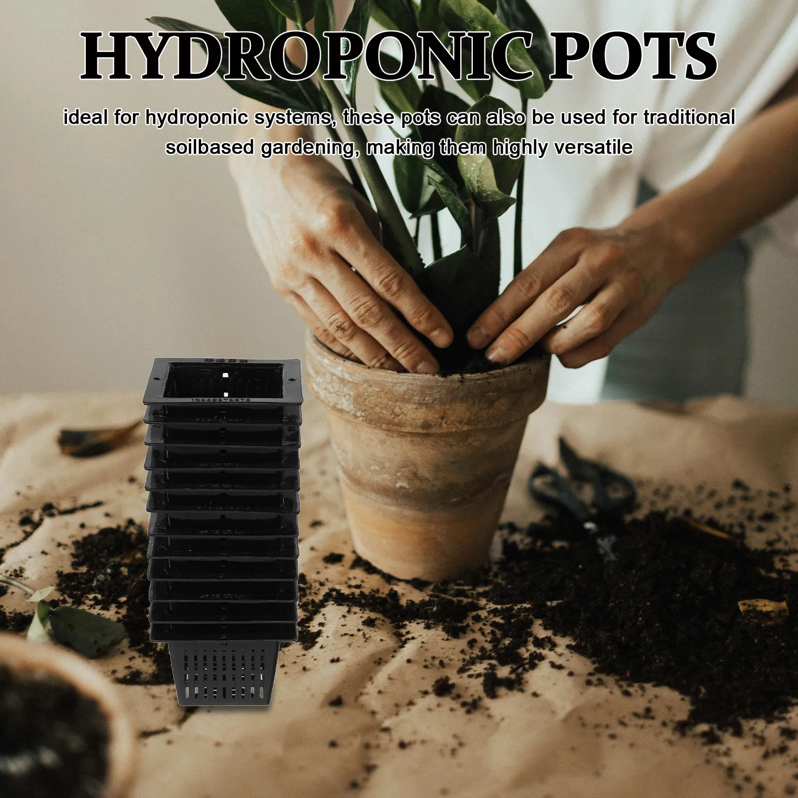 Hydroponic Net Pots 20 Pack One and Half Inch Square Mesh Cups for Orchids Vegetables and Seedling Growing