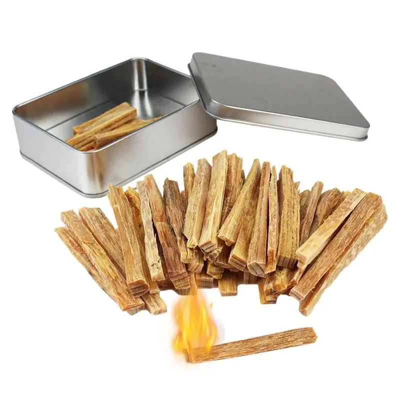 Portable Camping Fire Pine Bright Strips Natural Pine Set Wood Chips Picnic Fire Support Outdoor Camping Fire Starter Tools