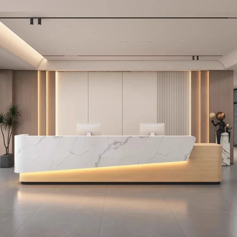 مكتب استقبال الشركة عرض صالون تجميل عالي الجودة مكاتب عملاء فاخرة تصميم حديث للكبار أثاث Escrivaninha #3