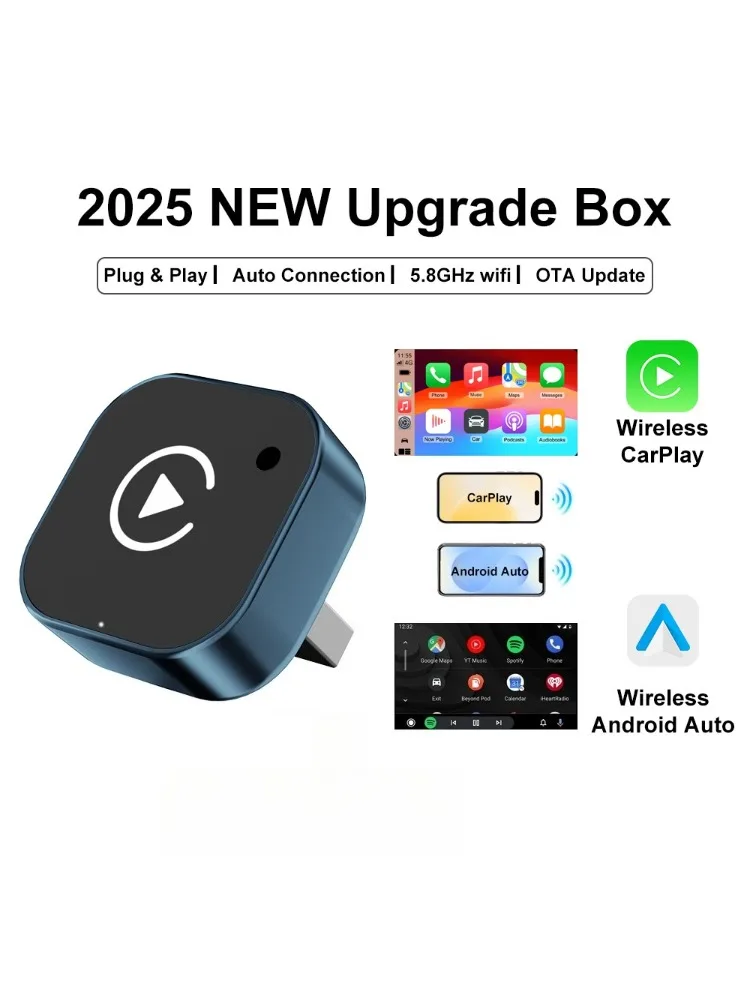 2026 Draadloze CarPlay Adapter 2-in-1 Bedraad naar Draadloos Dongle voor Apple & Android telefoon Plug and Play Universeel Auto-accessoire - afbeelding 2