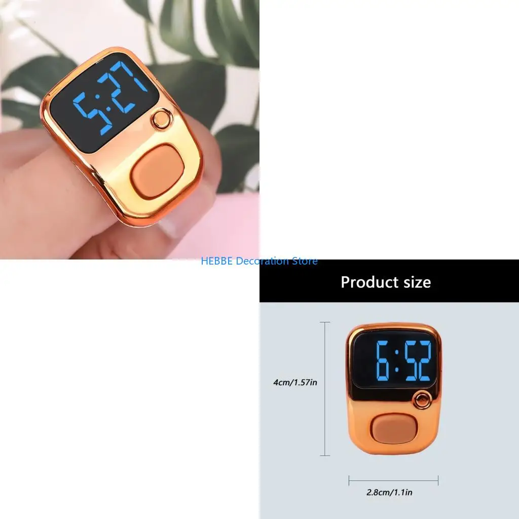 B0KC Digital Counter Clickers Silicone Finger Strap ABS Housing for Counting Tasks