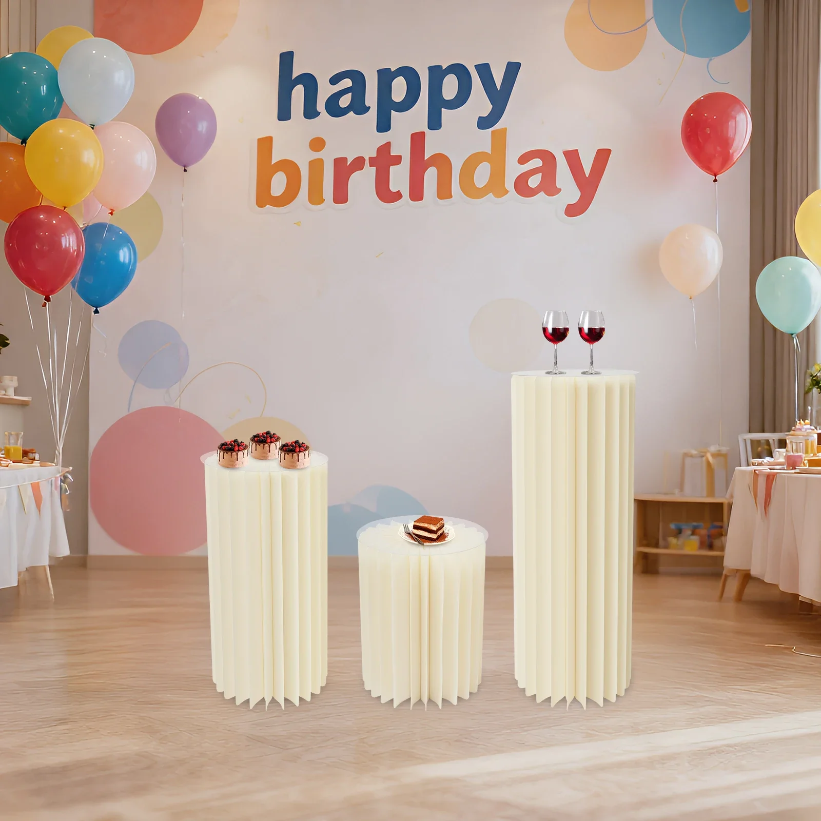 

НОВЫЕ 3-х уровневые цилиндрические подставки для вечеринок с акриловыми дисками, большие круглые подставки для тортов, подставки для растений, декоративные колонны-подставки