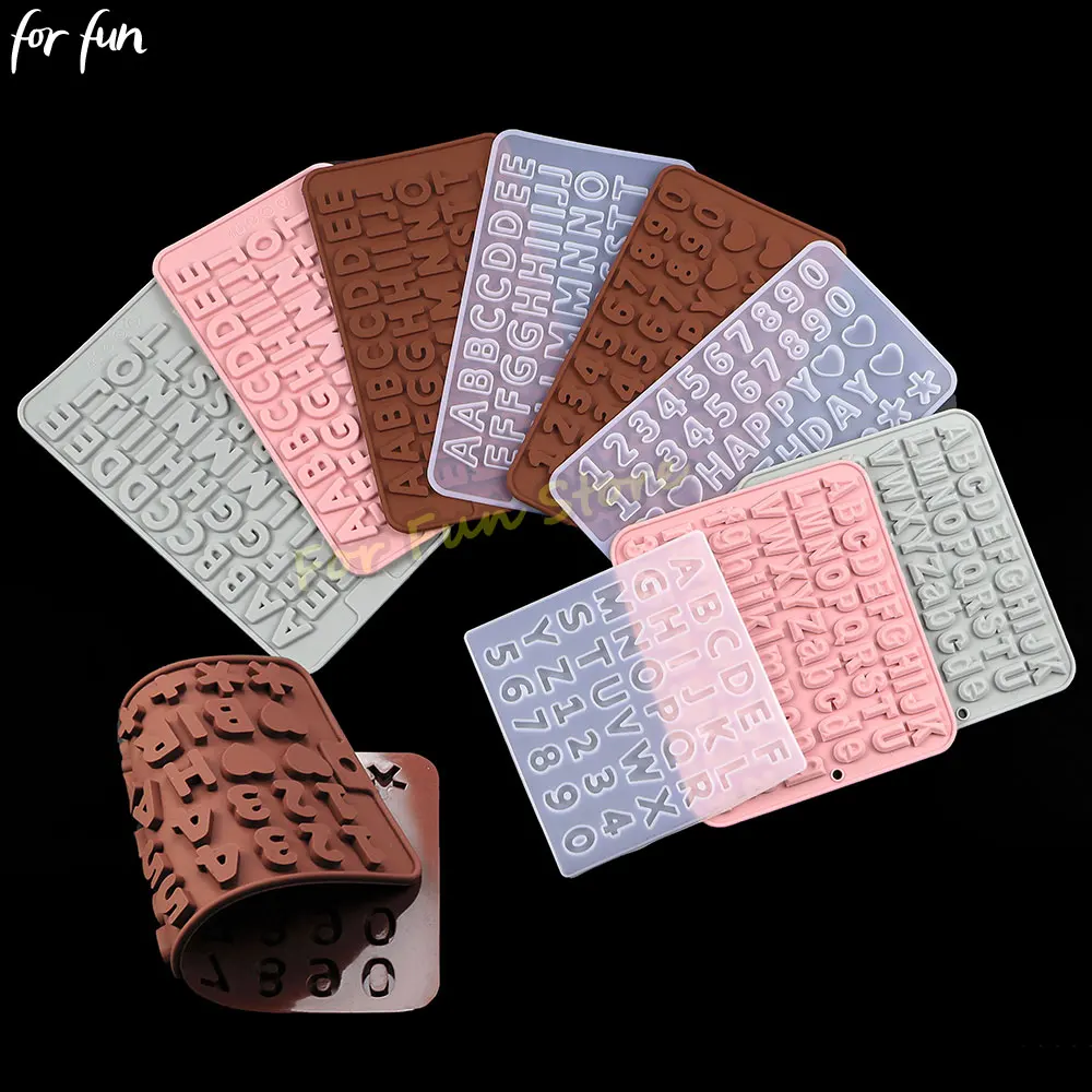 

For Fun 26 Capital Letters Number Silicone Molds Crystal Drip Glue Epoxy Resin Mold DIY Jewelry Making Keychain Mold Baking Tool
