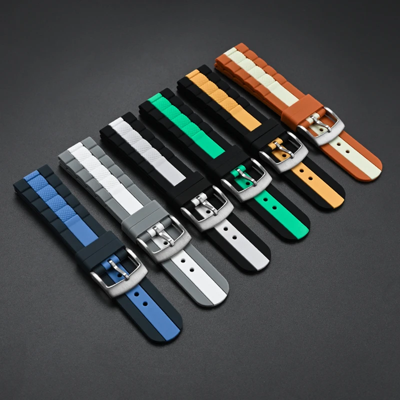 Correa de reloj de goma de silicona para Swatch X Blancpain Five Oceans, correa de repuesto de 22mm, pulsera deportiva Universal para Seiko Casio
