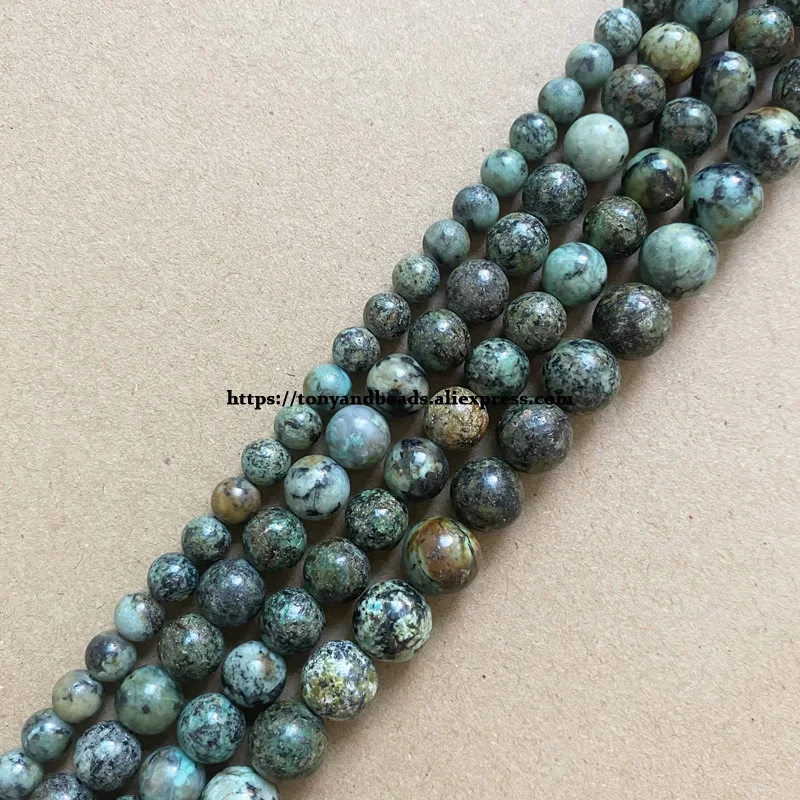 Natural B Quality African Turquoise Stone Round Loose Beads 15\