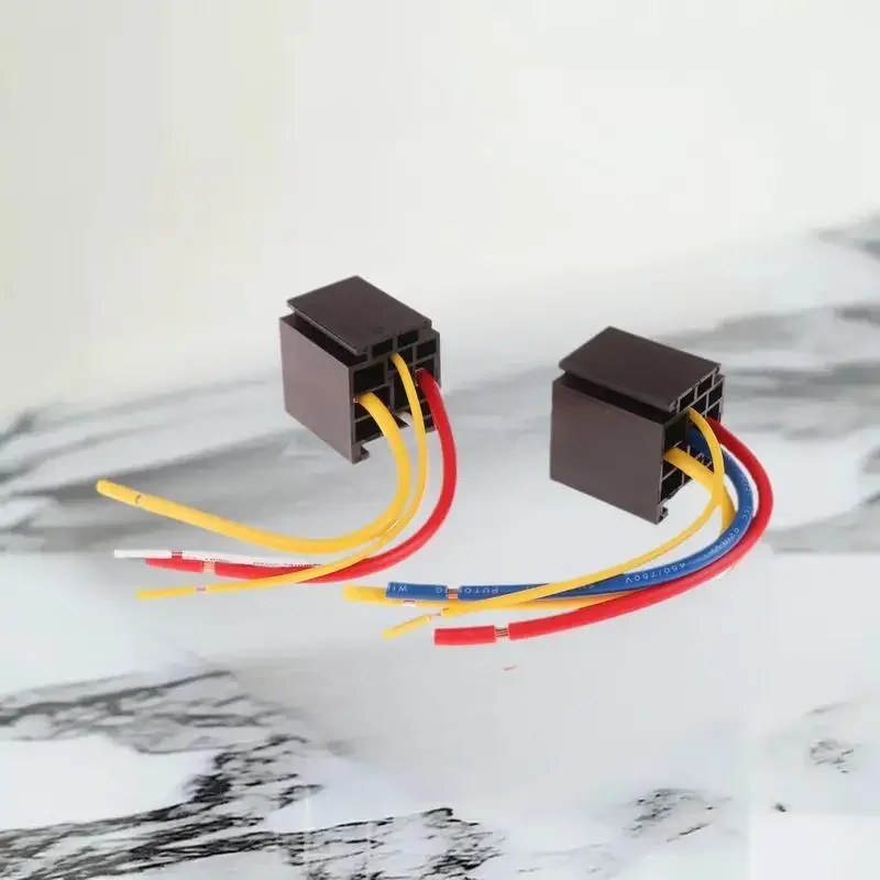 DC12V DC24V Motorcycle Relay Set - Waterproof 80A 4/5 Pin Relay with Built-in Socket for Head Light and Air Conditioner Unit