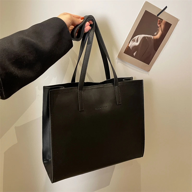 Fashion Versatile PU Shoulder Bags Zipper Large Capacity Simple Durable Bags for Women 2024 Commuting Classic Style Tote