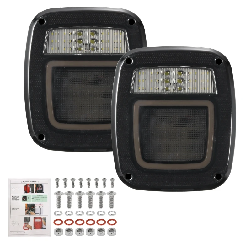 

2pcs/set 83 LEDs Universal Tail Lights Brake Reverse Lights for Jeep Wrangler CJ TJ YJ JK