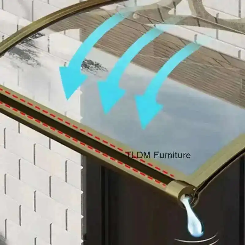 

Creative Aluminum Alloy Awning for Outdoor Silent Rain Awnings Modern Minimalist Household Waterproof Awning for Courtyard