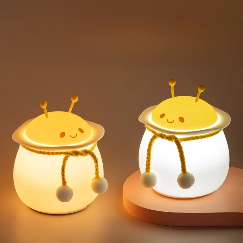 Agradável colorido LED gato coelho silicone luz noturna quarto sala de estar atmosfera luz