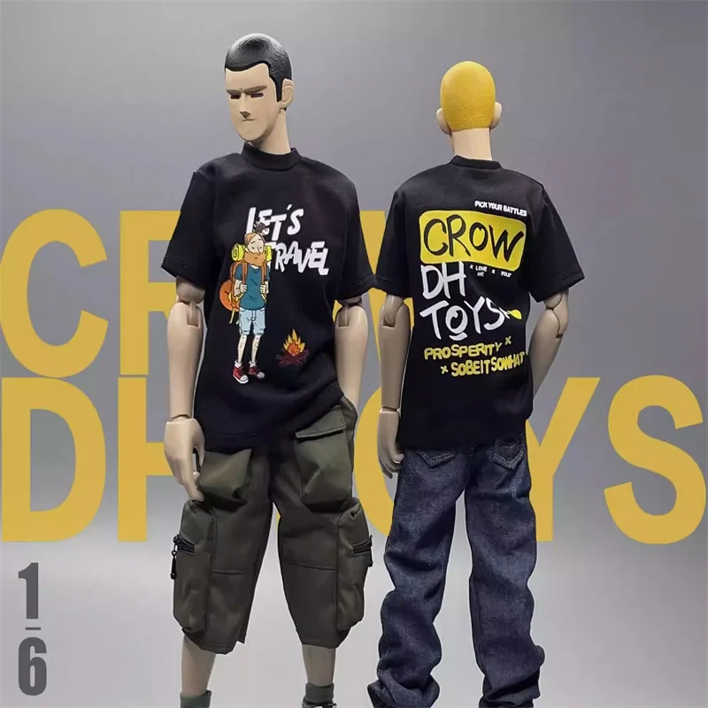 CROWDHTOYS 1/6 Scale Soldier Scene Accessories Trendy T-shirt Model Toy Fit 12'' Action Figure Body In Stock