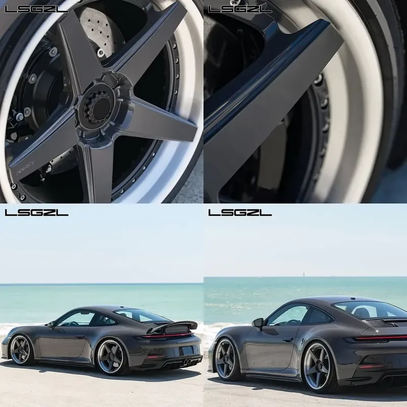 

i Gunmetal 2-pieces Paint 5*120 5*112 Aluminum Car Wheels for C8 Concave Alloy Rim 16-26 Inch Aluminum Car