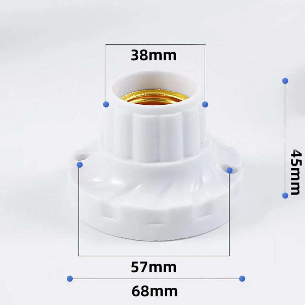 White Round Bakelite E27 Led Lighting Lamp Holder Converter Screw Bulb Socket Adapter Saving Light Halogen Lamp Bases 6A 250V