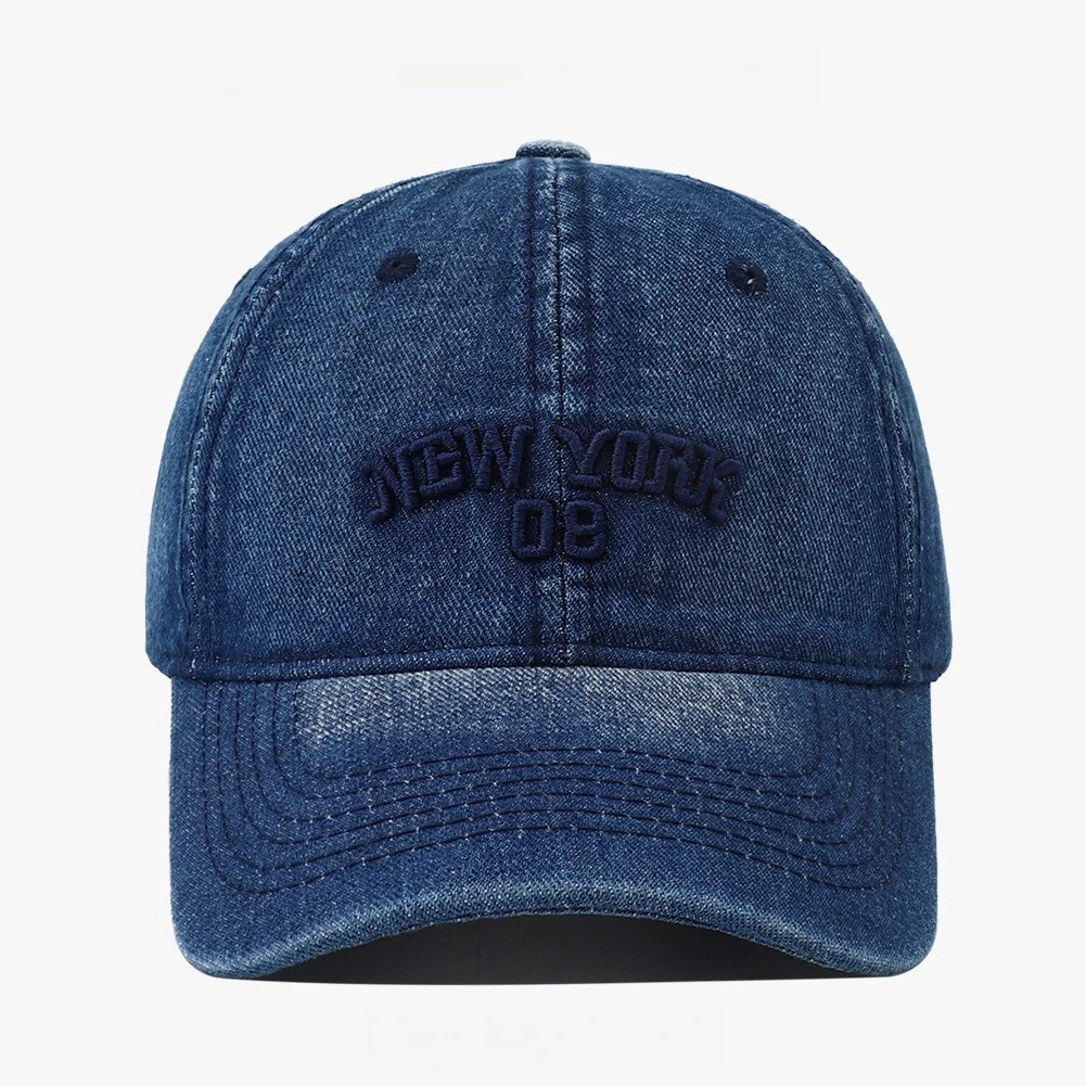 نيويورك التطريز المرأة قبعة 2025 جديد عالية الجودة الدنيم قبعة بيسبول الرجال النسخة الكورية رسالة بسيطة قبعة مطرزة