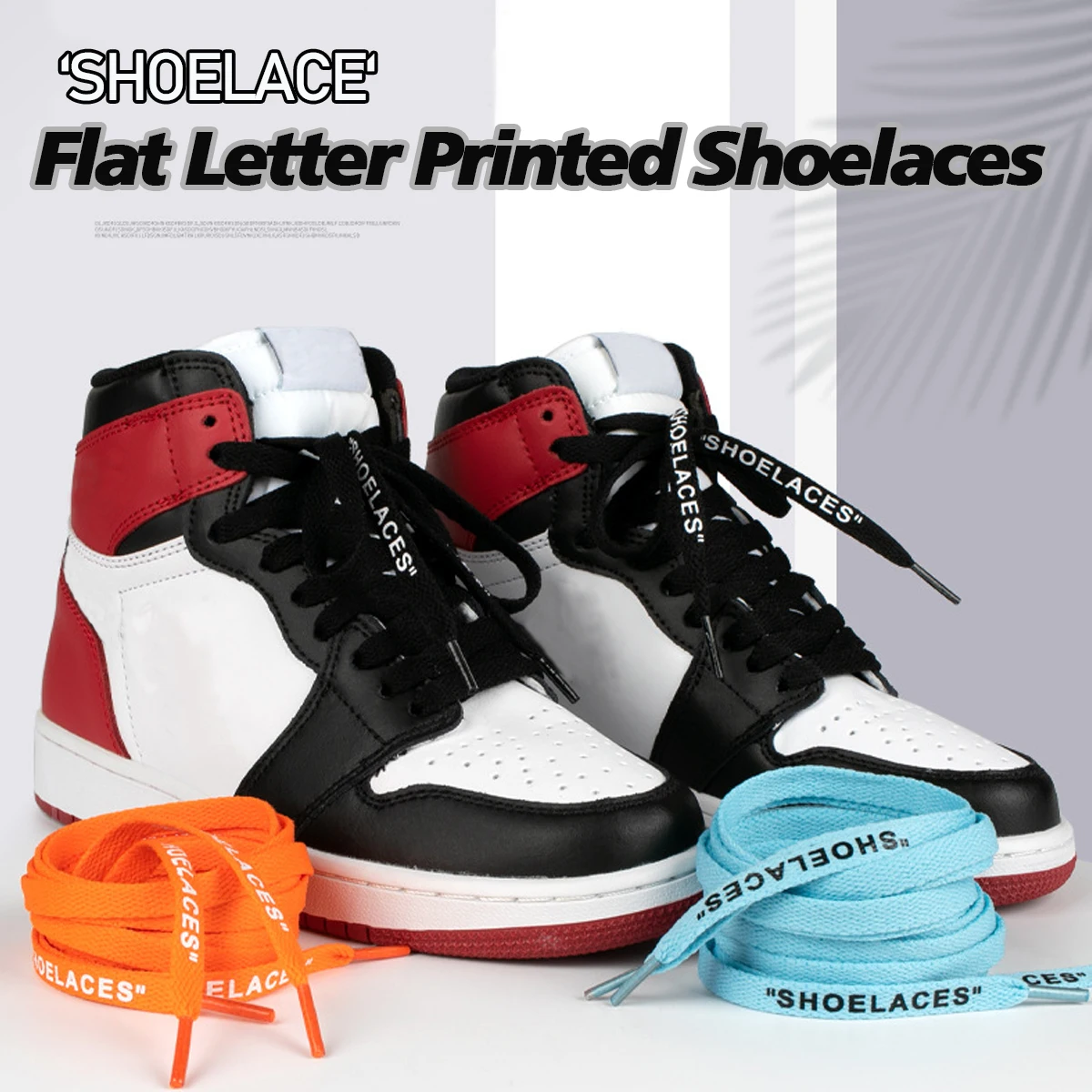 Solid Color Flat Printed Letter Shoelaces 1Pair for Sports Canvas Sneakers