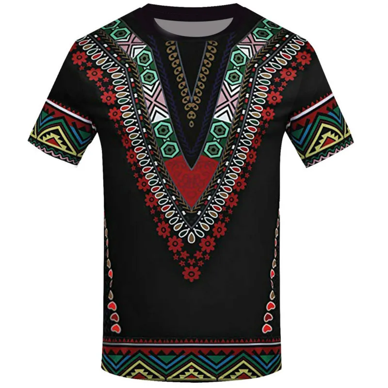 2022 Men\'s Round Neck Shirts Summer Fashion 3D Printing Ethnic African Clothing Loose Trend Oversized T-Shirt XXS-6XL