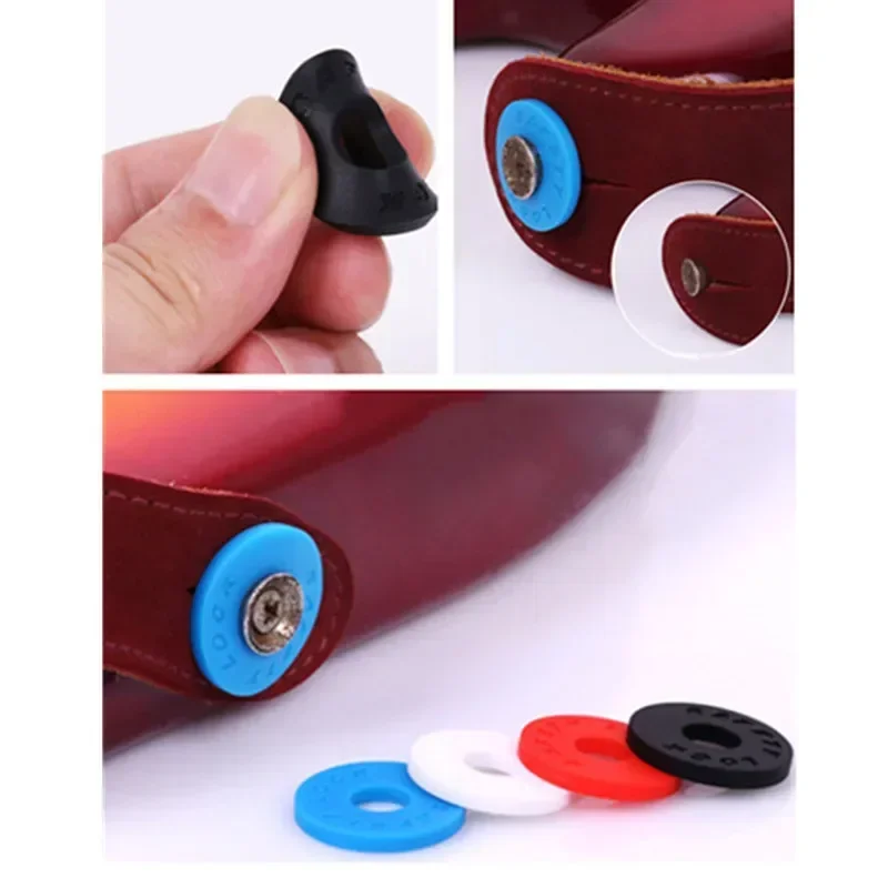 Rubber Guitar Strap Locks Blocks 4pcs For Electric Wooden Bass Guitar Anti‑Drop Strap Lock Replacement Instrument Supplies
