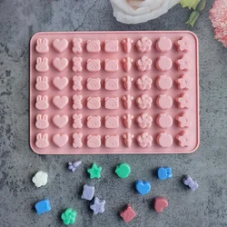 54 fori stampo per caramelle in Silicone animale coniglio carota cioccolato biscotto gelatina stampo fai da te decorazione per torte strumento di cottura cubo di ghiaccio regalo