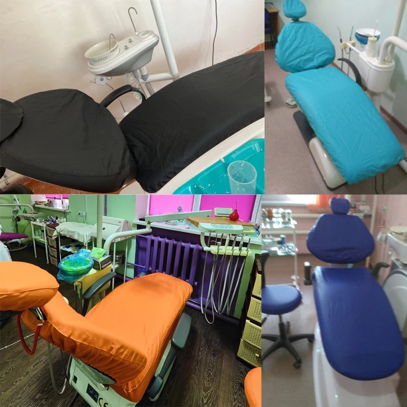 4Pcs/Set Dental Chair Cover PU Leather Unit Elastic Waterproof Protective Case Chair Seat Cover Dentist Equipment Dentistry Lab