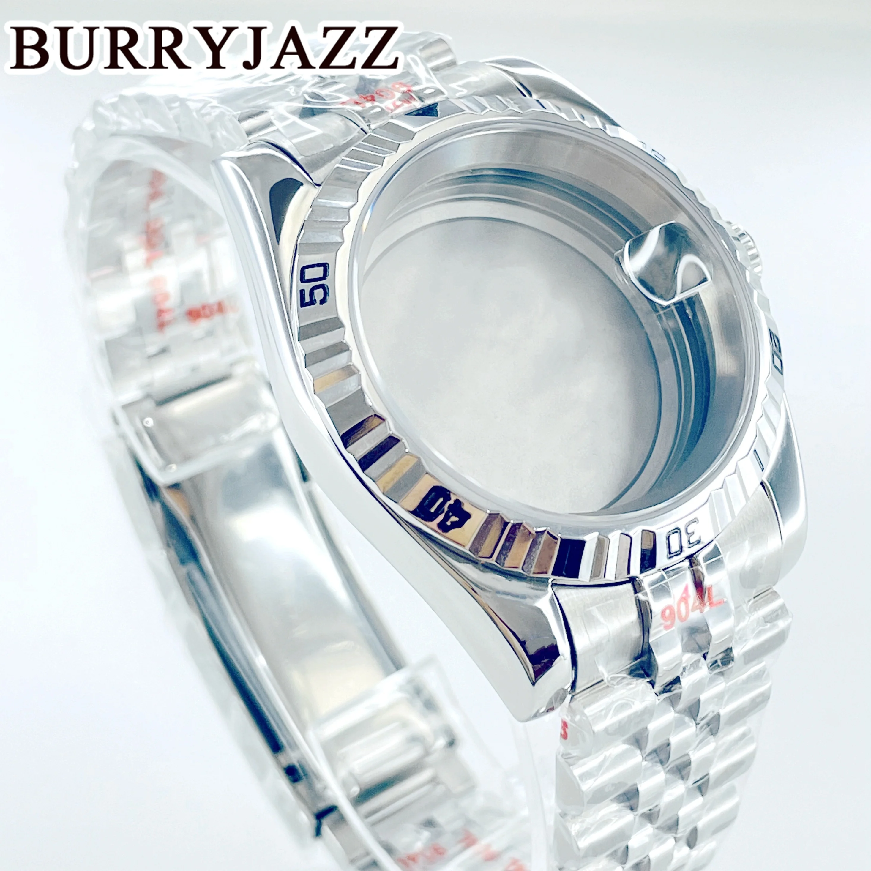 Imagem -03 - Burryjazz Sterile Ver Case Pulseira de Vidro Safira Nh35 Nh36 Nh34 Nh38 Nh70 Nh72 Eta2824 Pt5000 39 mm