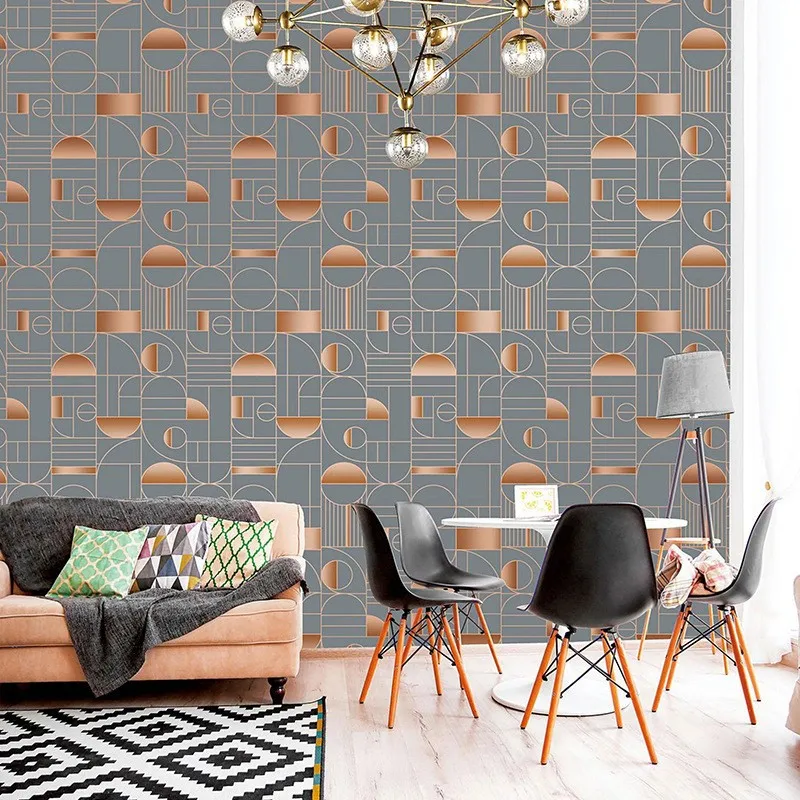 Luxury 3D Geometric Pattern Wallpaper for Living Room High End Commercial Club KTV Bar Private Room Decor Background Wall