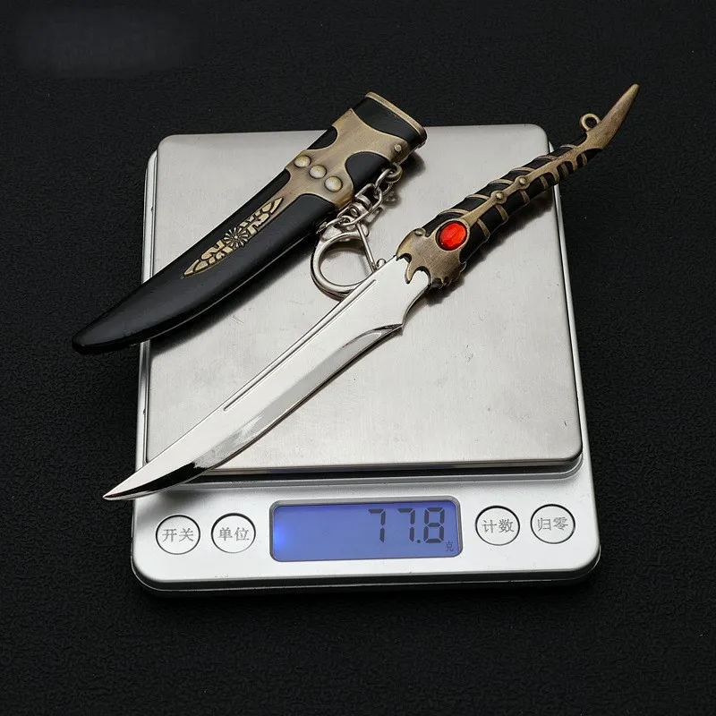 Portachiavi Dragonfang Mini Dagger 18CM Accessorio portachiavi fantasy Guardiani dei troni in metallo antico