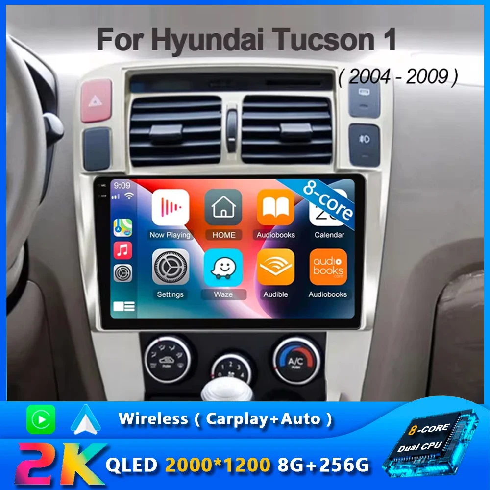 

Carplay Autoradio Android 14 Auto Car Radio For Hyundai Tucson 2004-2013 4G WIFI GPS Car Audio 8Core Voice Control Radio Android