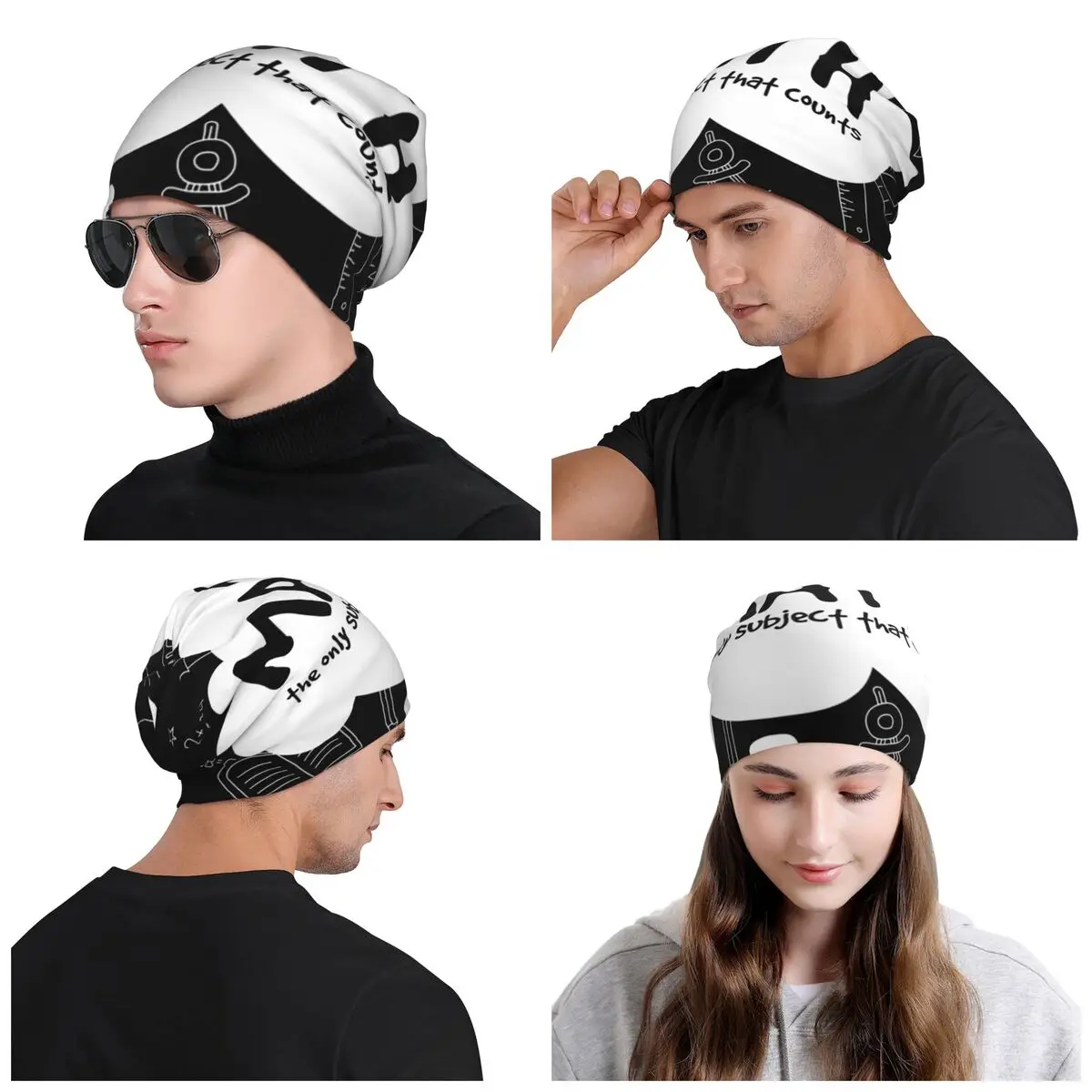 قبعة محبوك للجنسين Skullies Beanies الهيب هوب ، قبعة العلوم المهووس ، بونيه الرياضيات ، هدايا المعلمين الرياضيات ، قبعات الكبار ، الشتاء