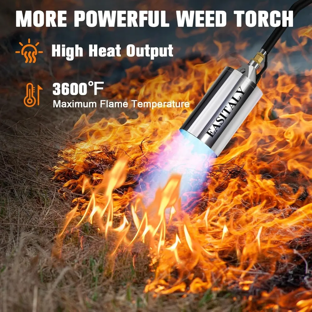 US Shipping Propane Torch Weed Burner Kit High Output 12.5FT Hose Heavy Duty Blow Torch Flamethrower Long Short Mode for