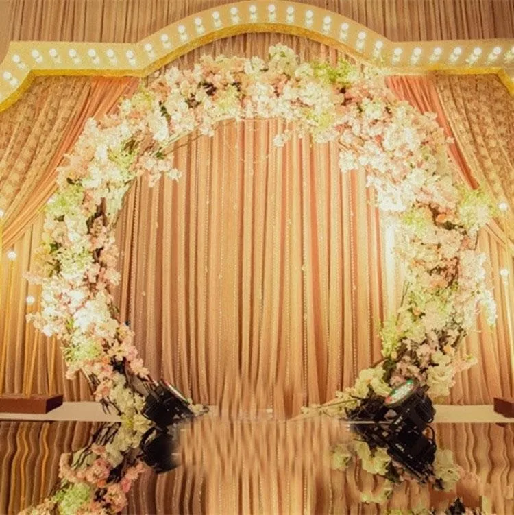 Arco de hierro de Metal en forma de U/corazón/anillo redondo, soporte de fondo de boda, decoración de fiesta, estante de soporte de globos de flores artificiales, oro blanco