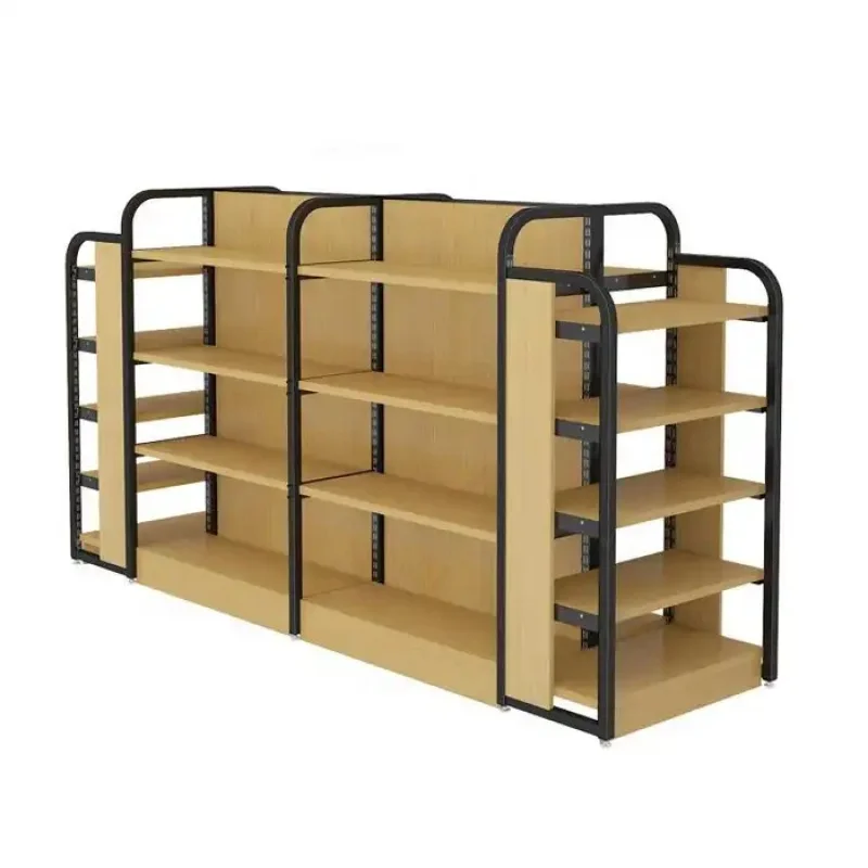 custom.Retail Store MDF Wood Rack Display Shelf Heavy Duty Grocery Supermarket Shelf Convenience Store Shelf Display