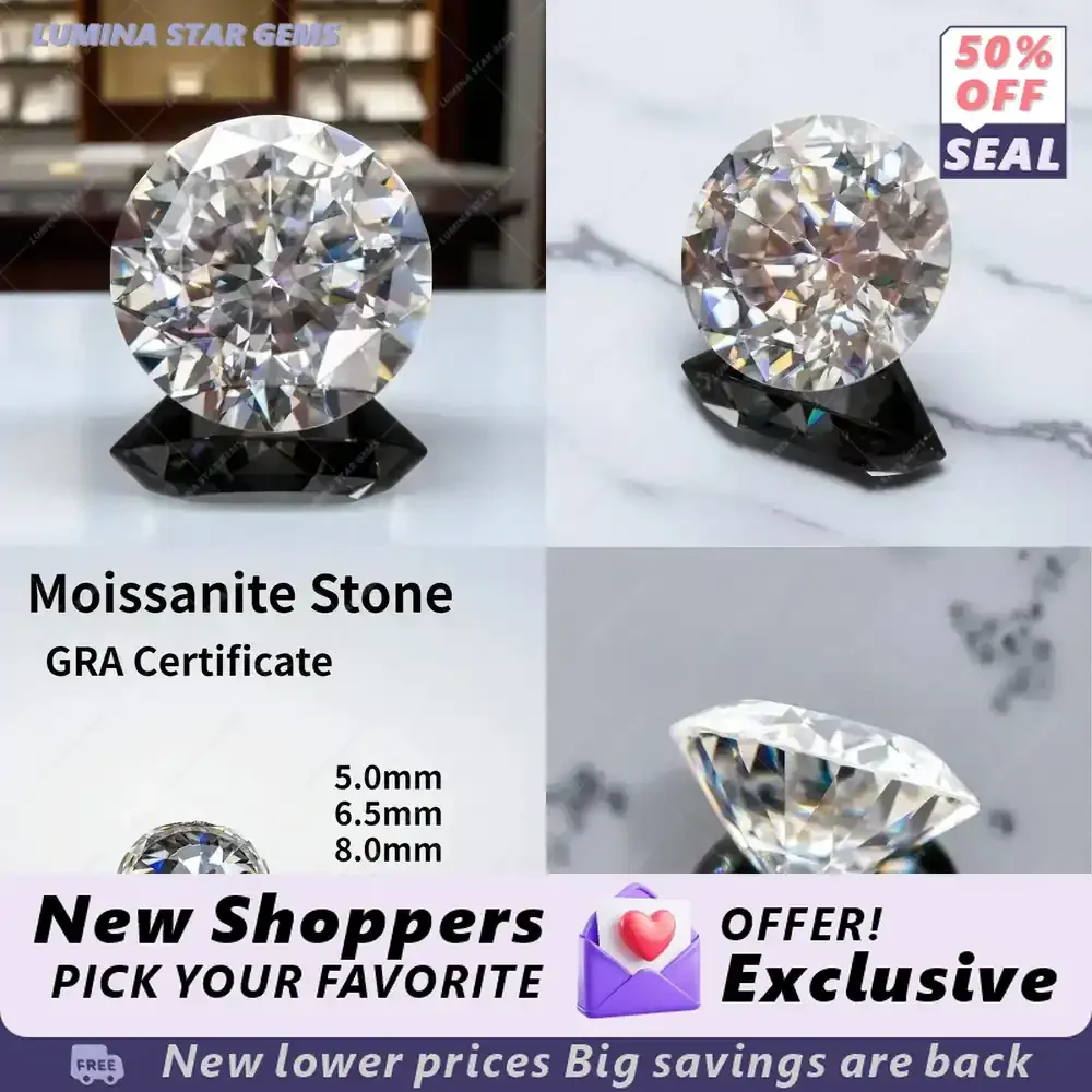 

Lab Grown Sapphire Alternative Moissanite Gemstone Round Cut 100 Faceted Nine Arrows VVS1 L D Color for Jewelry Making