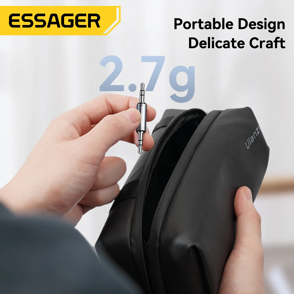 Essager محول الصوت 3.5 مللي متر ذكر إلى ذكر جاك كابل الصوت لأجهزة الكمبيوتر المحمولة سماعة الرأس MP3 المتكلم ستيريو سيارة الصوت تمديد محول