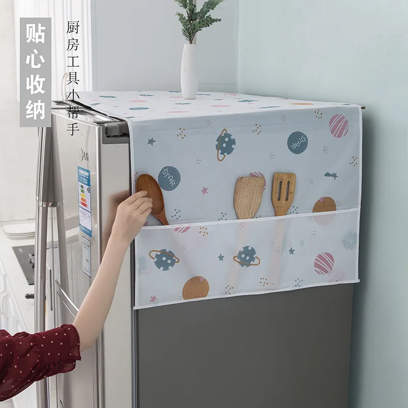 

Washing Machine Cover with Pocket Dust Proof Cover Household Home Storage Bag